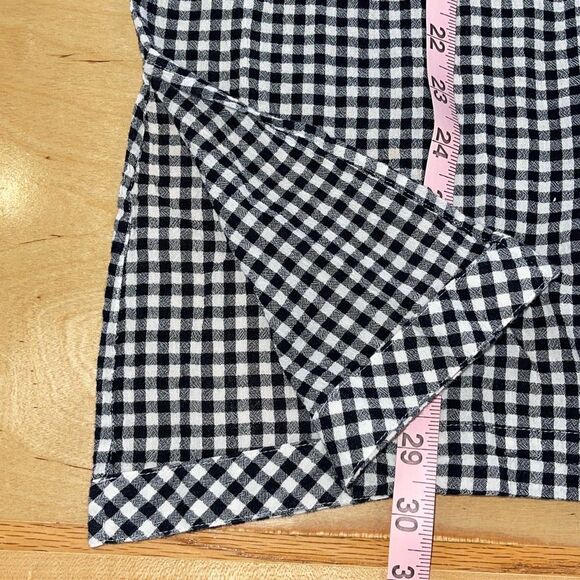J. Jill Womens Gingham Collared Long Sleeve Button Up Shirt Black White Medium - Picture 9 of 9